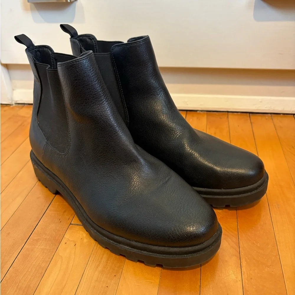 Mix No. 6 Black Faux Leather Chelsea Boots - Picture 1 of 5